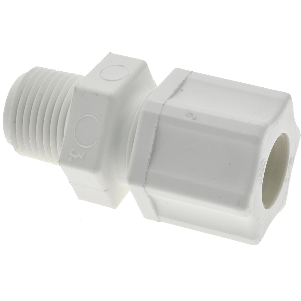 JACO 0600.065 Compression Tube Connector 3/4-20 & 3/8" Thread, 1/2" Tube OD, Compression x Threaded