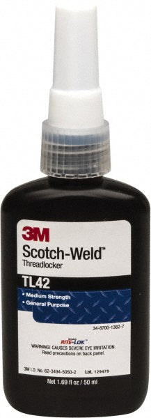 3M 7100039193 Threadlocker Blue, Liquid, 50 mL, Bottle