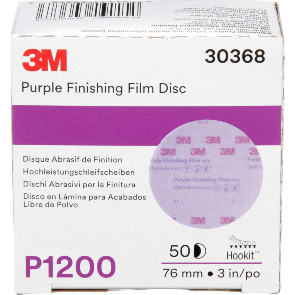 3M 7100123056 Hook & Loop Disc 3" Dia, 1200 Grit, Coated, Aluminum Oxide