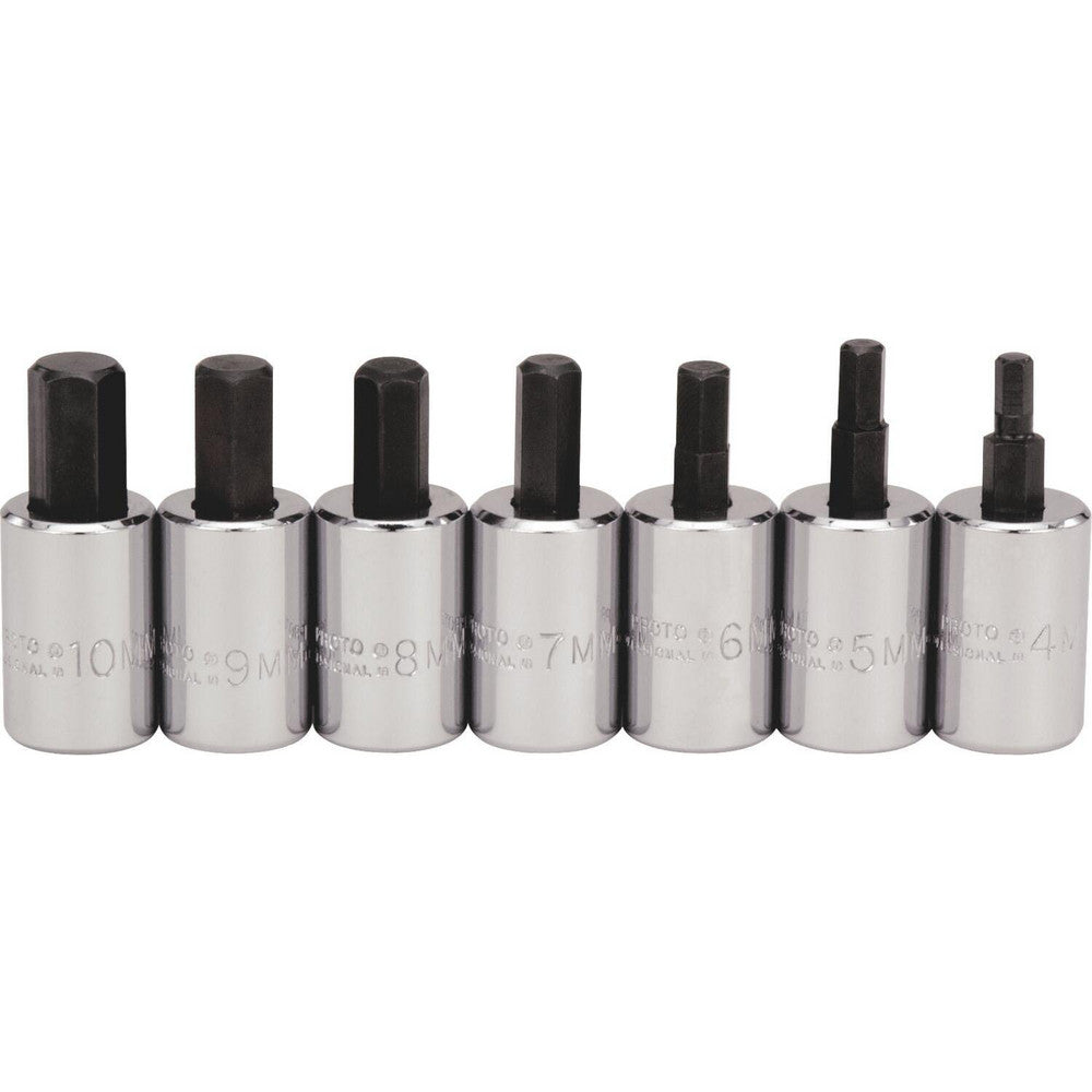 Proto J4990-MST Hex Bit Socket Set 3/8" Drive, 7 Pc, 4 to 10 mm Hex