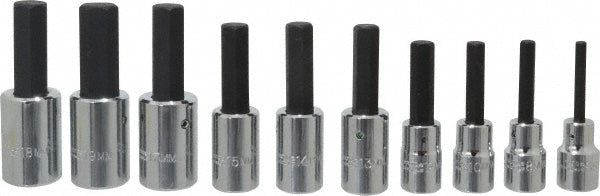 Proto J5441-MA Hex Bit Socket Set 1/2" Drive, 10 Pc, 6 to 19 mm Hex