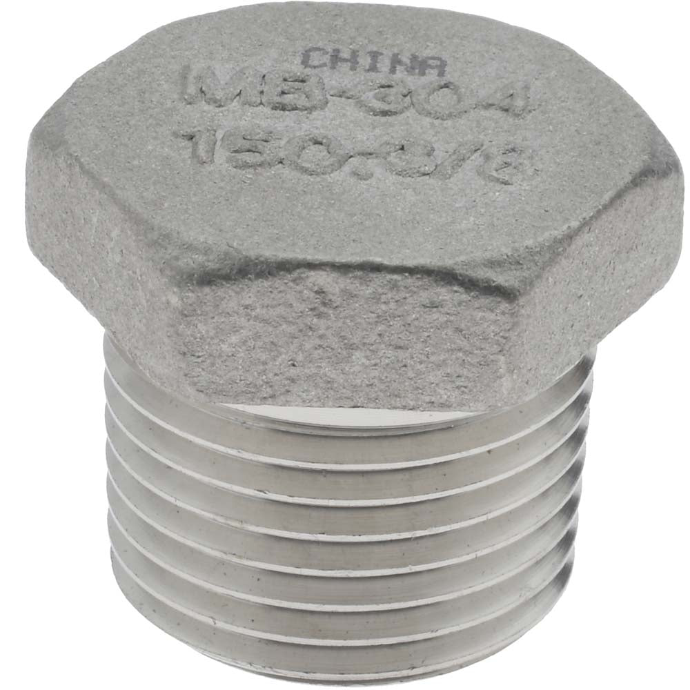 Merit Brass K417H-06 Pipe Hex Plug 3/8", 304 Stainless Steel