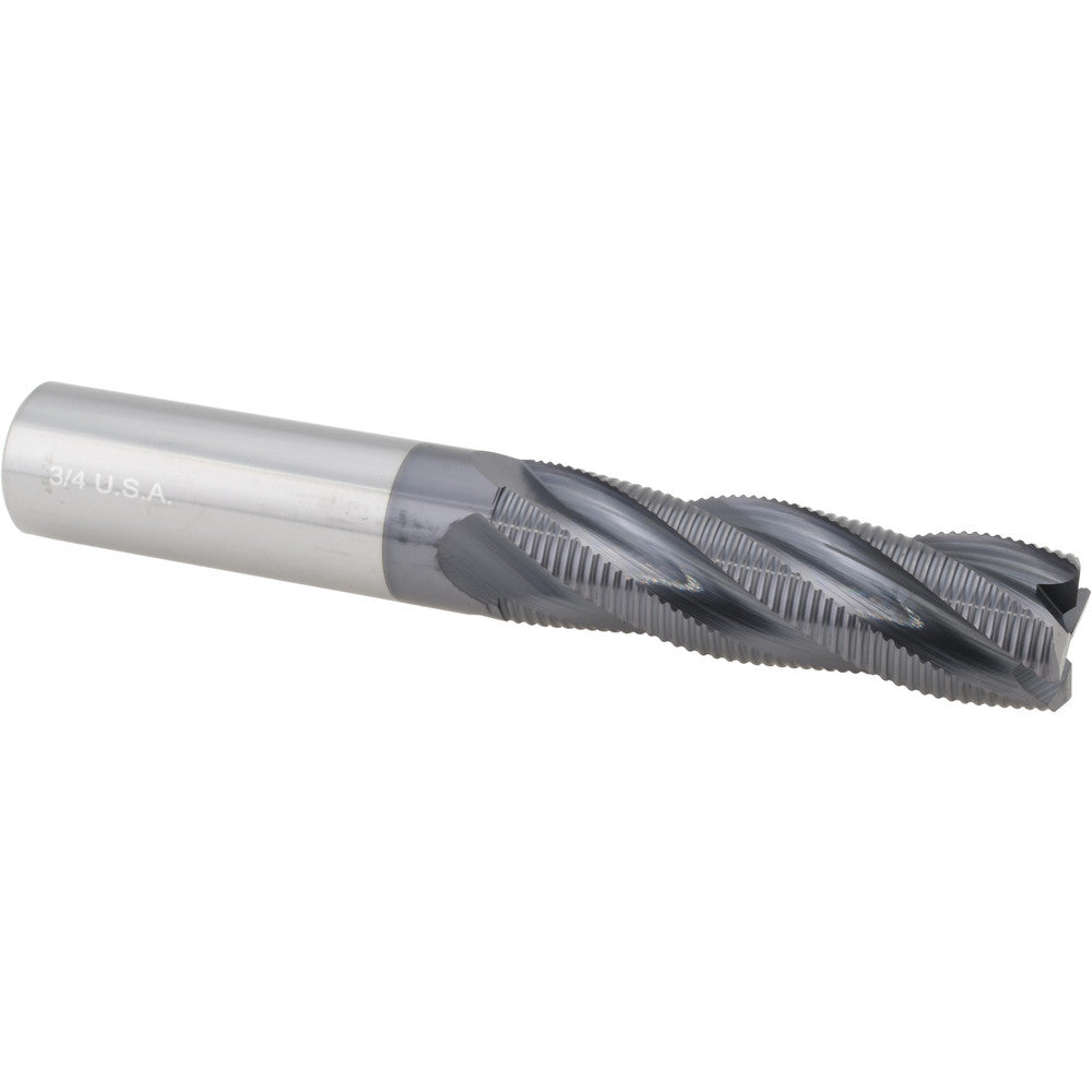 Titan USA TC29648 Roughing End Mill 3/4" Dia, 4 Flutes, Square End, Solid Carbide