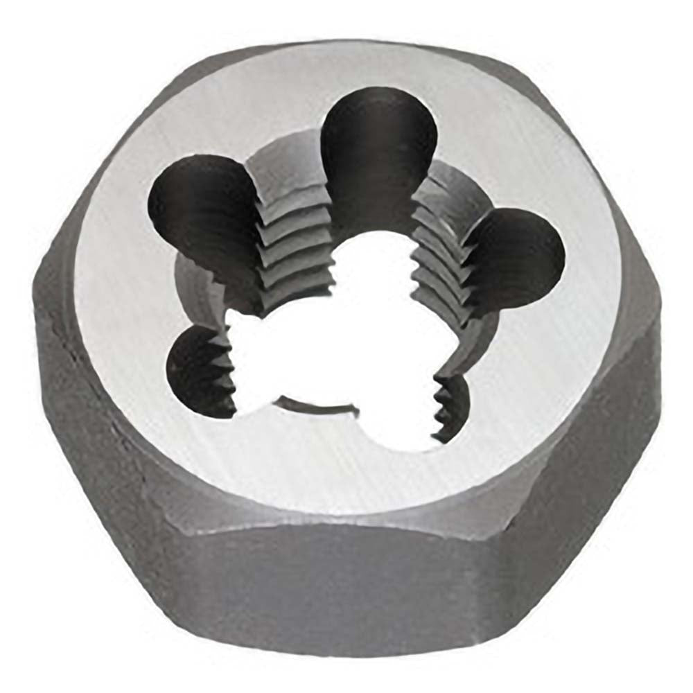 Titan USA TE80704 Hex Pipe & Conduit Dies Thread Size (Inch) 1/2-14 Thread Standard NPT Material Carbon Steel Thread Direction Right Hand Hex Size (Inch) 1-5/8 Thickness (Inch) 3/4