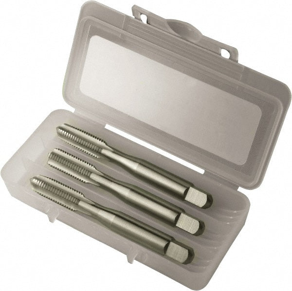 Greenfield Threading 174521 Tap Set M5 x 0.8 Metric, 4 Flute, Bottoming Plug & Taper, High Speed Steel, Bright Finish