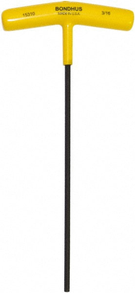 Bondhus 15310 Hex Key 3/16" Hex, Hex End, T-Handle Cushion Grip