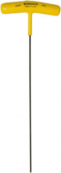 Bondhus 15305 Hex Key 3/32" Hex, Hex End, T-Handle Cushion Grip