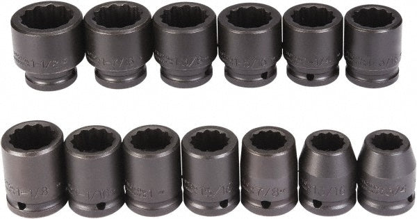 Proto J72104 Impact Standard Socket Set 13 Pc, 3/4" Drive, 3/4 to 1-1/2" Socket