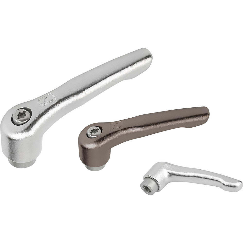 KIPP K0124.1A2X15 Female Threaded Insert Adjustable Clamping Handle 1/4-20 Thread, 0.55" Hub Dia, Stainless Steel