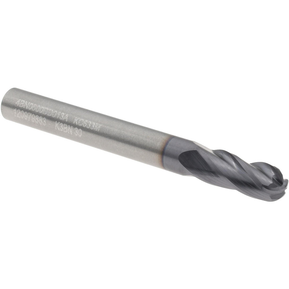 Kennametal 5824933 Ball End Mill 6.00 mm Dia, 13.00 mm LOC, 4 Flute, Solid Carbide