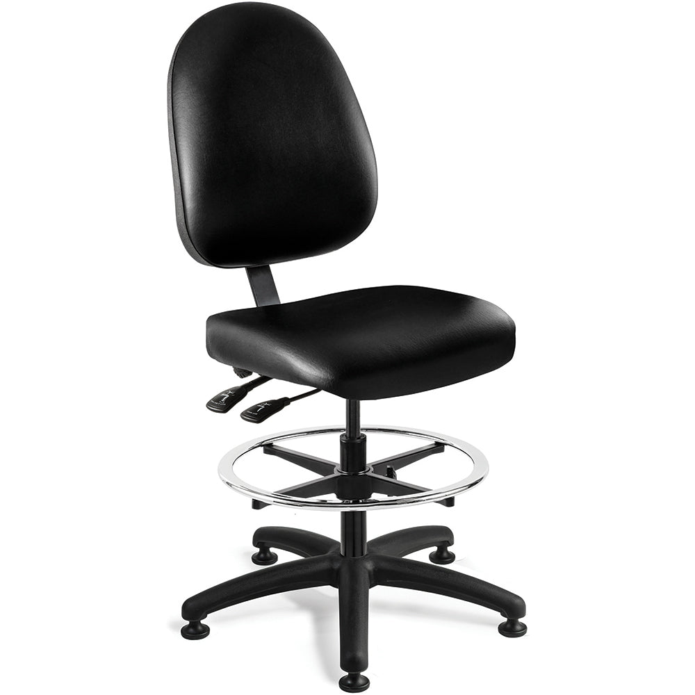 Bevco 6501-BKV Task Chair Vinyl, 24 to 34" Seat Height, Black, Adjustable Height