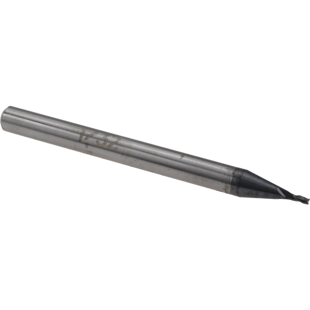 Accupro 36099869 Square End Mill 1/32'' Dia, 1/16'' LOC, 1/8'' Shank Dia, 1-1/2'' OAL, 3 Flutes, Solid Carbide