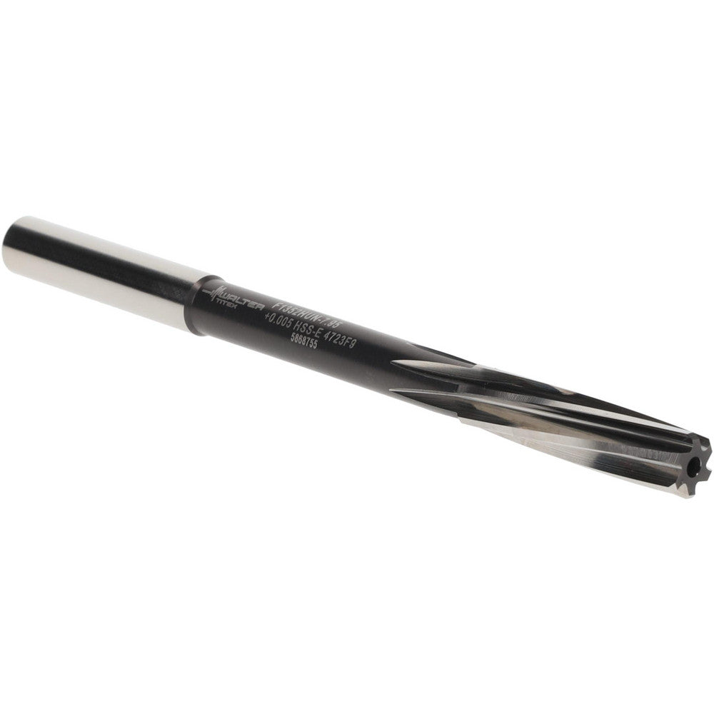 Walter-Titex 5072875 Chucking Reamer 7.95 mm Dia, 117 mm OAL, 33 mm Flute Length, Spiral Flute, Straight-Cylindrical Shank, Cobalt Steel