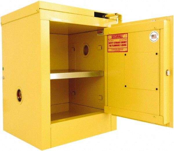 Securall Cabinets A302 Flammable & Hazardous Storage Cabinets 1 Door, 1 Shelf, Self Closing