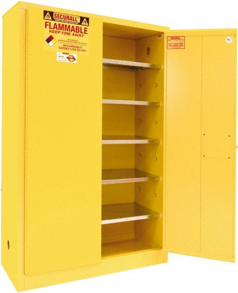 Securall Cabinets P160 Standard Cabinet Manual Closing, 5 Shelves, Yellow