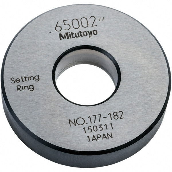 Mitutoyo 177-182 0.65" ID x 1.77" OD 0.39" Thick Setting Ring