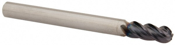 Seco 17002031 Ball End Mill 3/16" Dia, 7/16" LOC, 4 Flute, Solid Carbide
