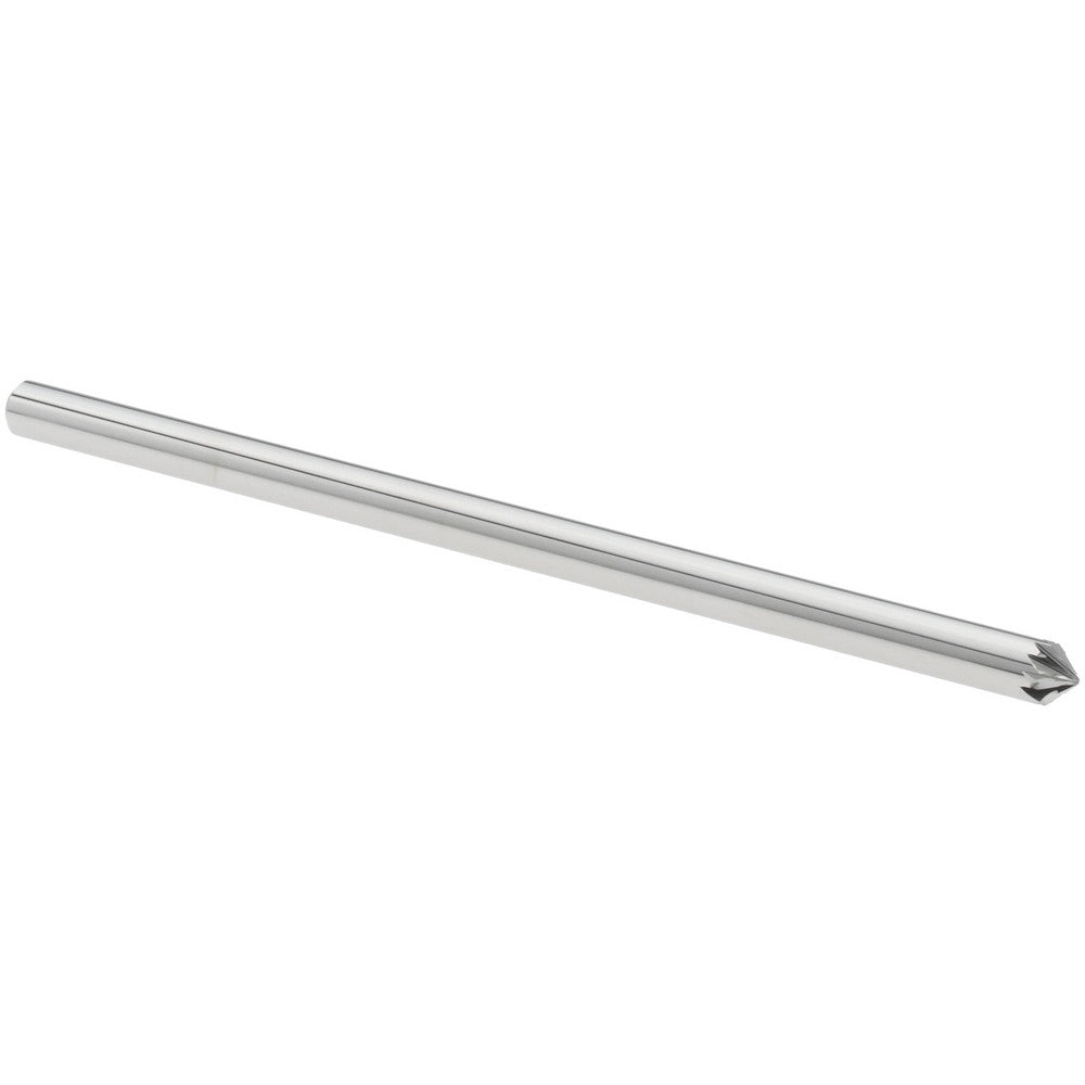 Harvey Tool 58145 Chamfer Mill 1/8" Dia, 1/8" Shank Dia, 90 deg, Solid Carbide, Single End