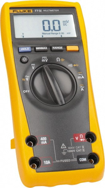 Fluke FLUKE-77-4 CAT III & CAT IV, Auto Ranging Average Responding Digital & Manual Ranging Multimeter 1,000 VAC/VDC