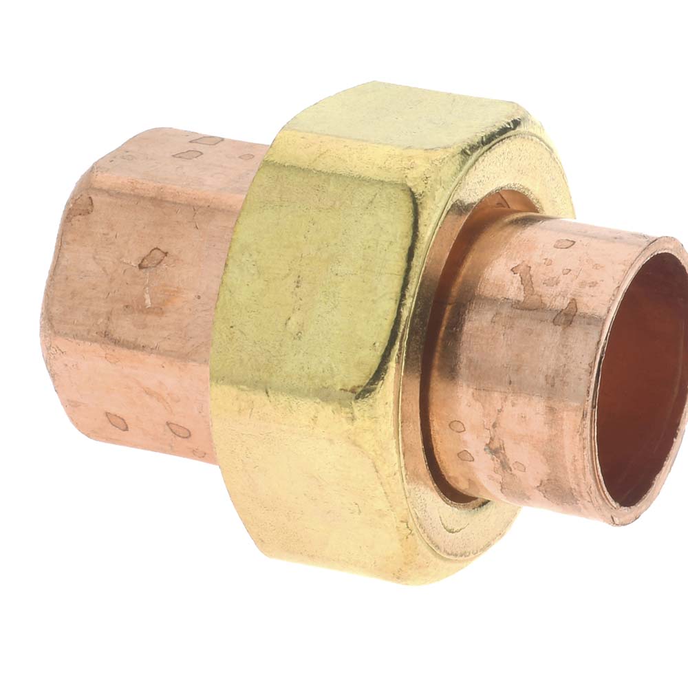 Mueller Industries W 08003 Wrot Copper Pipe Union 1/2" Fitting, C x C, Solder Joint