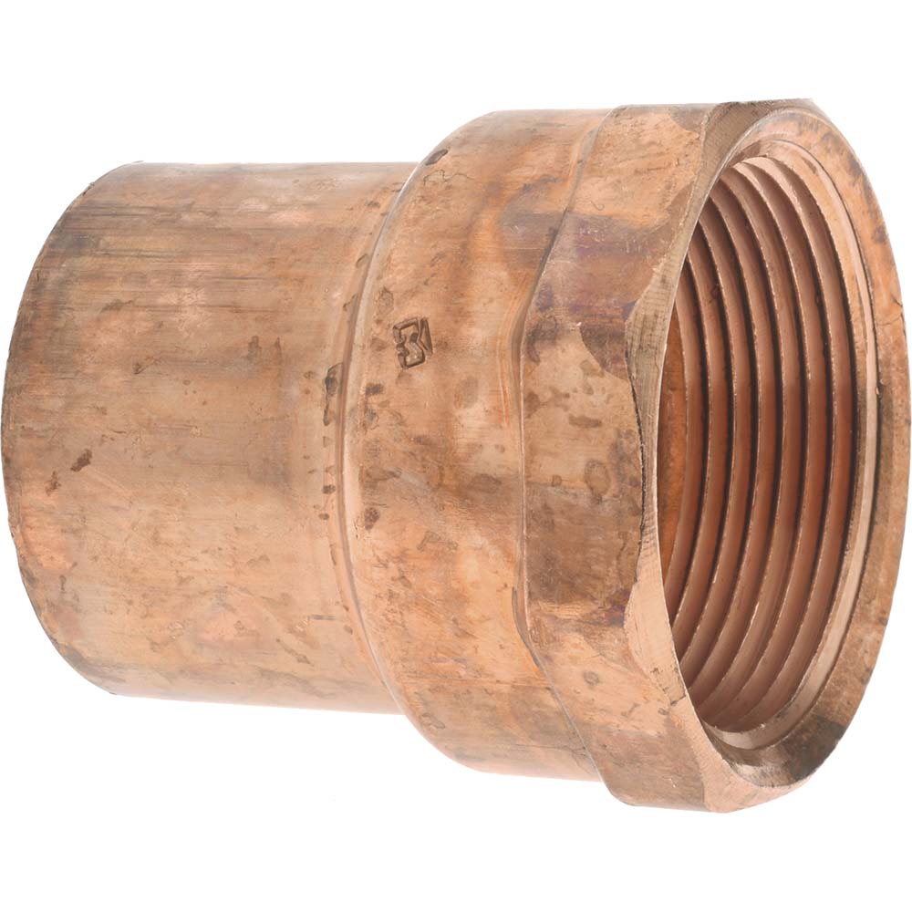 Mueller Industries W 01279 Wrot Copper Pipe Adapter 1-1/2" Fitting, C x F, Solder Joint