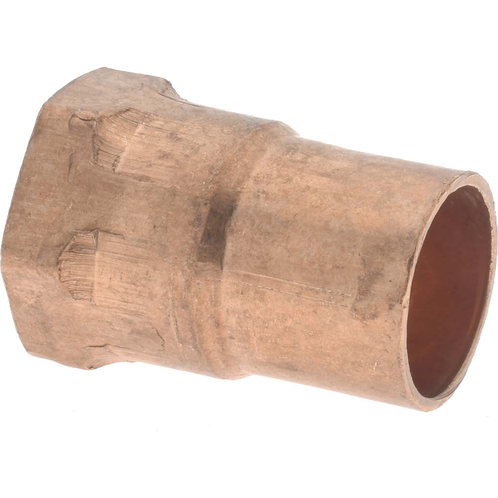 Mueller Industries W 01232 Wrot Copper Pipe Adapter 1/2" x 3/8" Fitting, C x F, Solder Joint