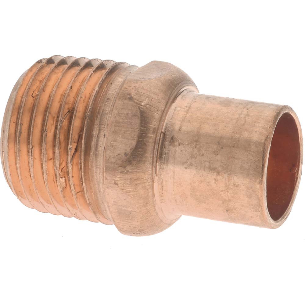 Mueller Industries W 01431 Wrot Copper Pipe Adapter 1/2" Fitting, FTG x M, Solder Joint