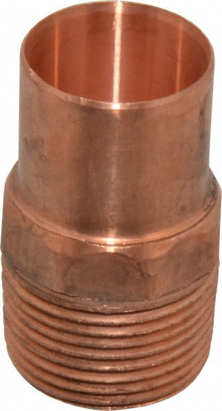 Mueller Industries W 01463 Wrot Copper Pipe Adapter 1" Fitting, FTG x M, Solder Joint