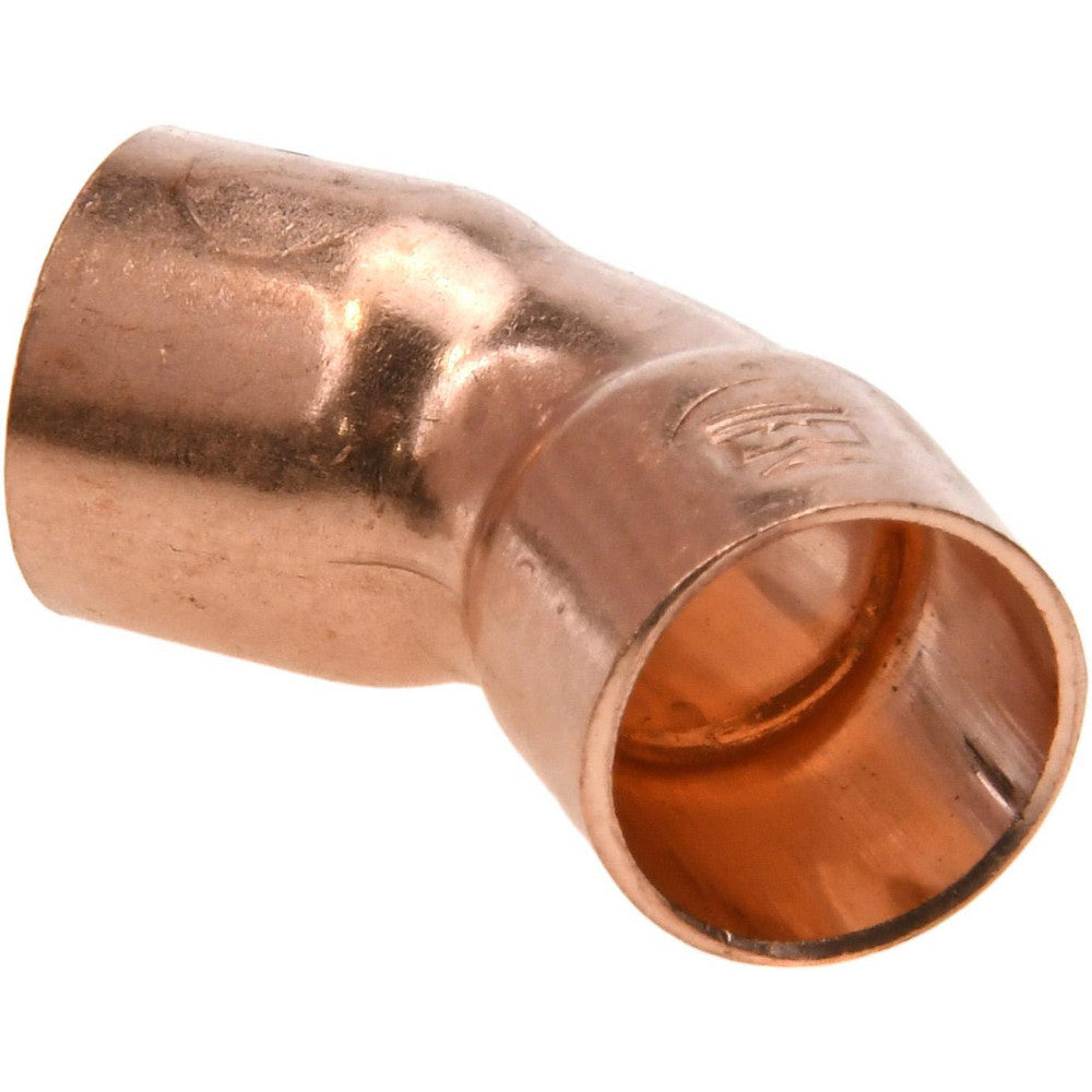 Mueller Industries W 03021 Wrot Copper Pipe 45 ° Elbow 3/8" Fitting, C x C, Solder Joint