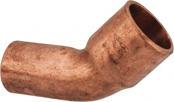 Mueller Industries W 03312 Wrot Copper Pipe 45 ° Elbow 1/4" Fitting, FTG x C, Solder Joint