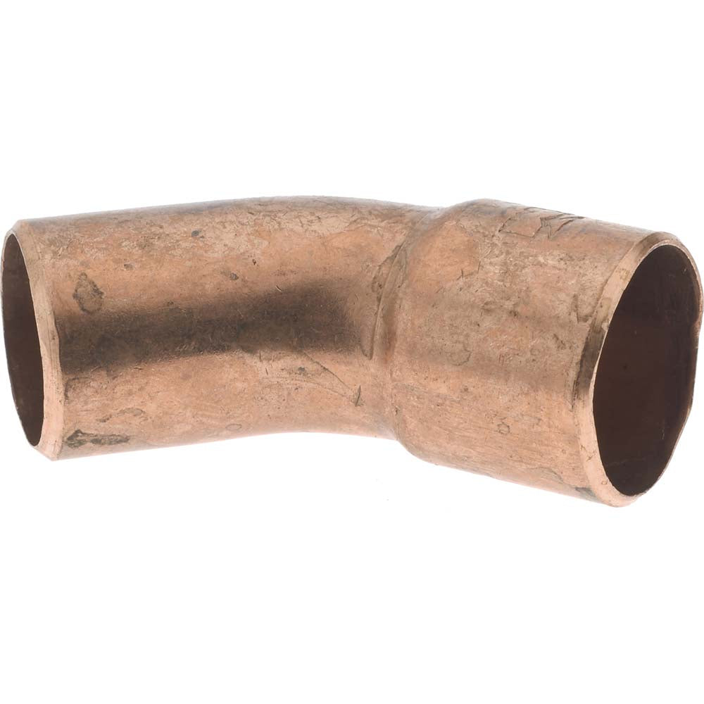 Mueller Industries W 03326 Wrot Copper Pipe 45 ° Elbow 1/2" Fitting, FTG x C, Solder Joint