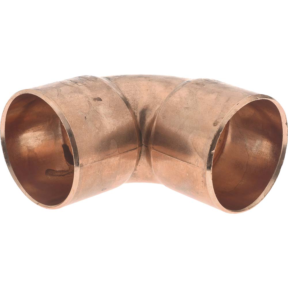 Mueller Industries W 02085 Wrot Copper Pipe 90 ° Elbow 1-1/2" Fitting, C x C, Solder Joint