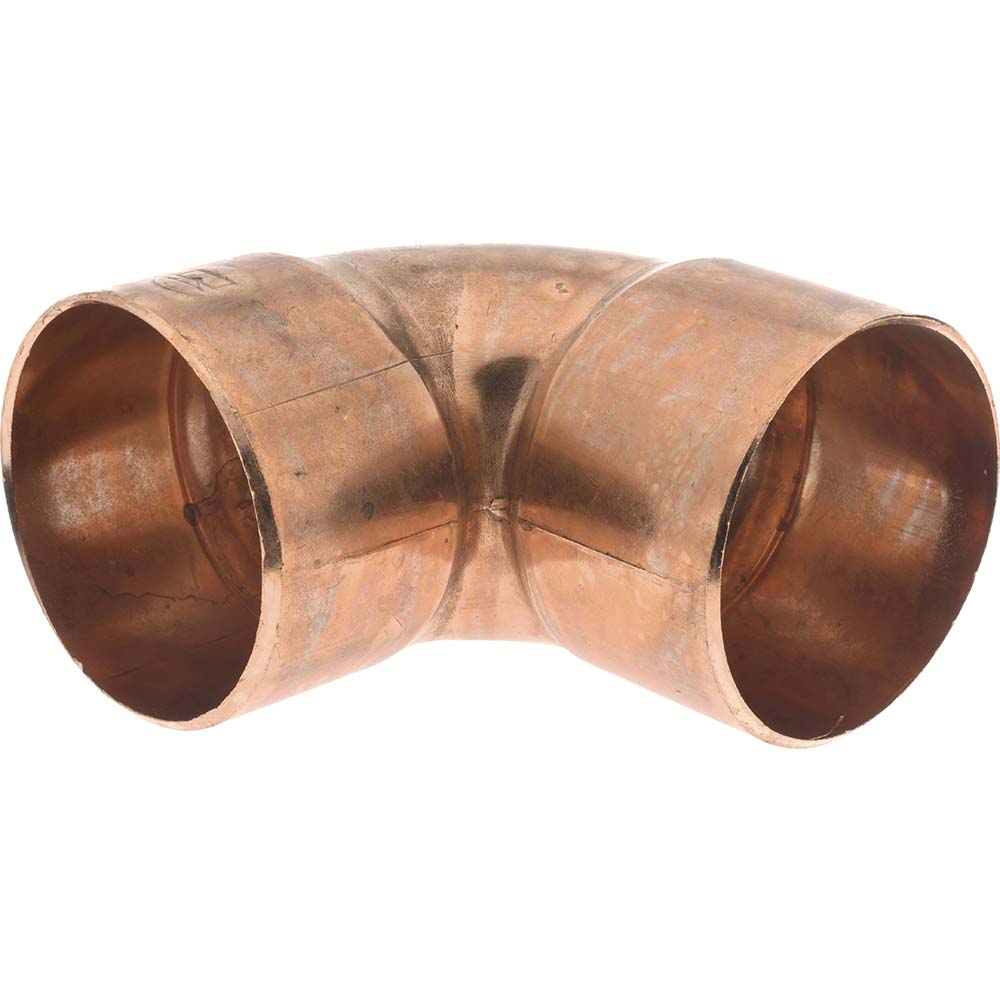 Mueller Industries W 02087 Wrot Copper Pipe 90 ° Elbow 2-1/2" Fitting, C x C, Solder Joint