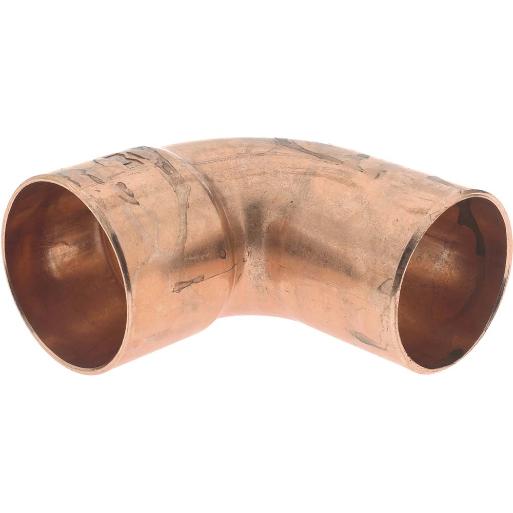 Mueller Industries W 02385 Wrot Copper Pipe 90 ° Street Elbow 1-1/2" Fitting, FTG x C, Solder Joint