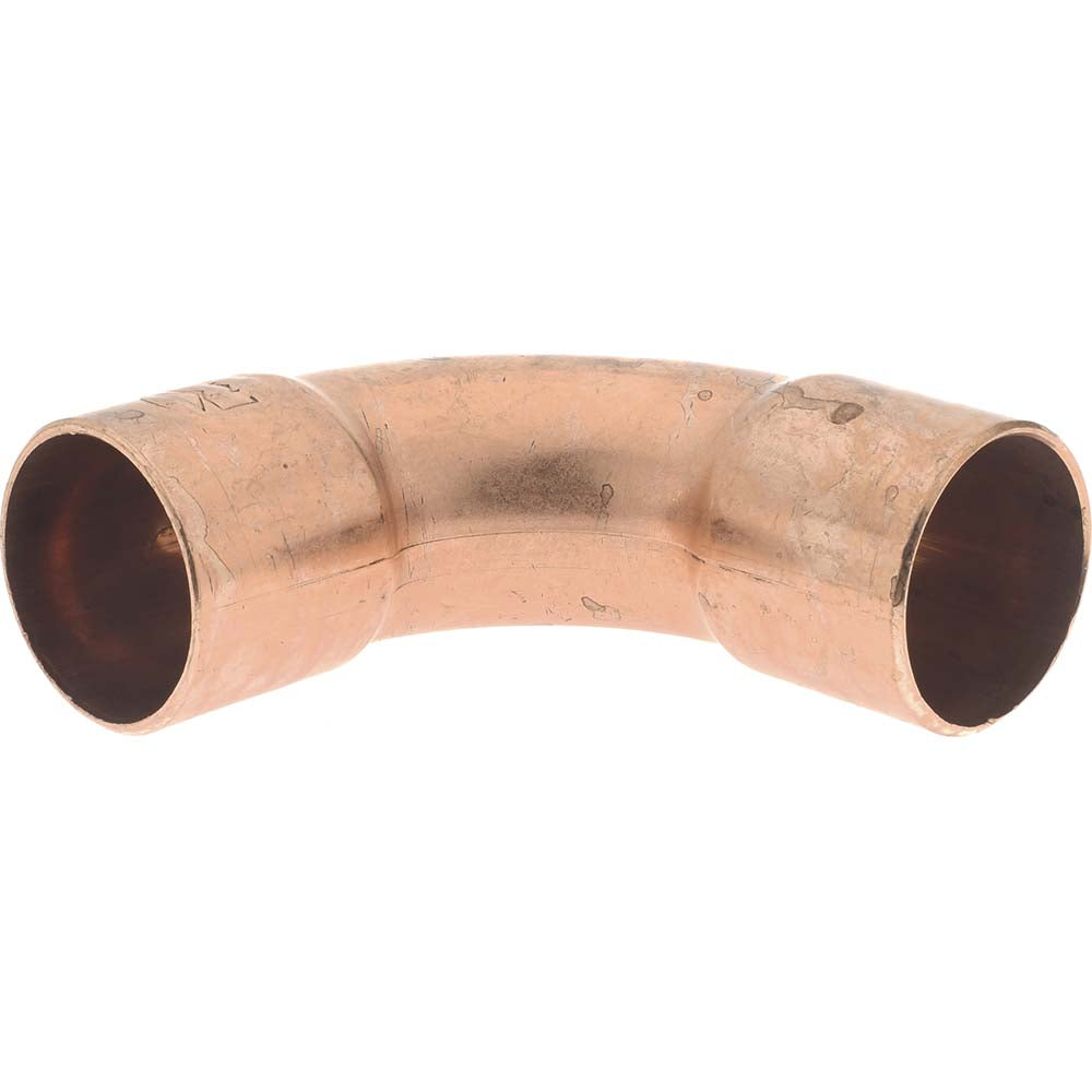Mueller Industries W 02747 Wrot Copper Pipe 90 ° Long Radius Elbow 1" Fitting, C x C, Solder Joint