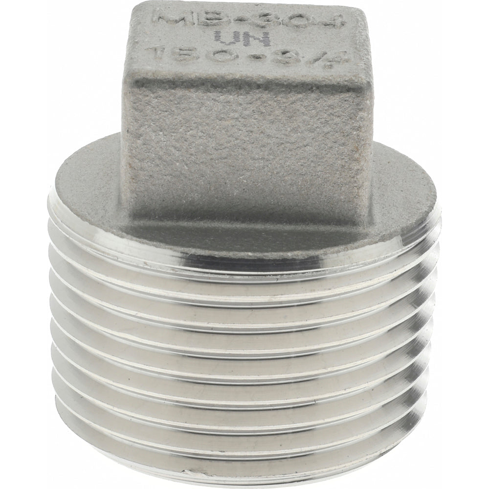 Merit Brass K417-12 Pipe Square Head Plug 3/4", 304 Stainless Steel