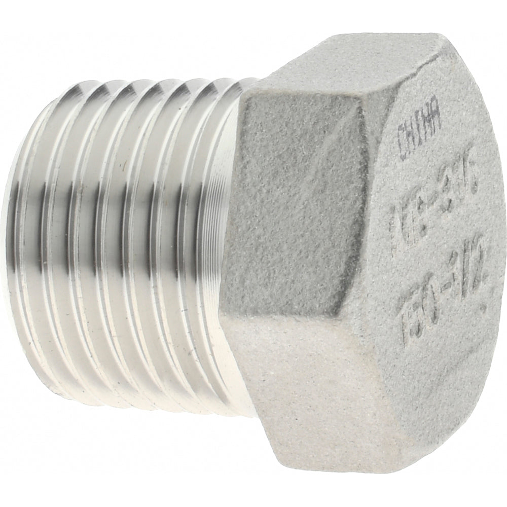 Merit Brass K617H-08 Pipe Hex Plug 1/2", 316 Stainless Steel