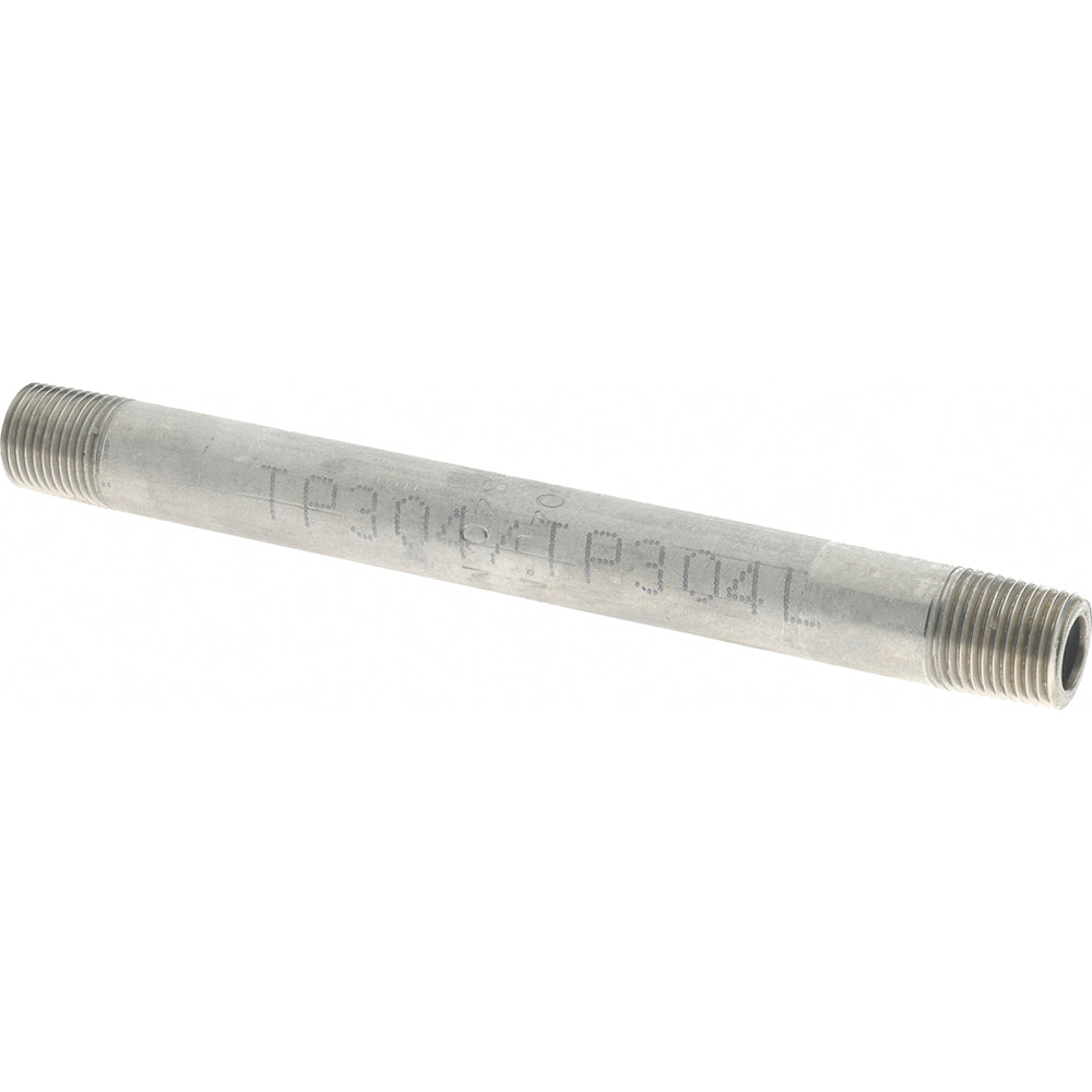 Merit Brass 4002-400 Stainless Steel Pipe Nipple 1/8" Pipe, Grade 304 & 304L