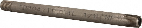 Merit Brass 4002-550 Stainless Steel Pipe Nipple 1/8" Pipe, Grade 304 & 304L