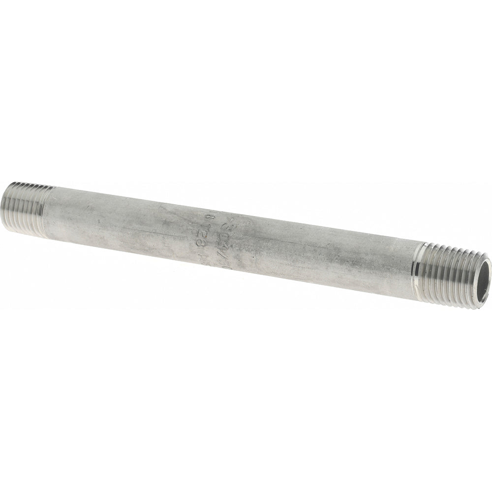 Merit Brass 4004-500 Stainless Steel Pipe Nipple 1/4" Pipe, Grade 304 & 304L
