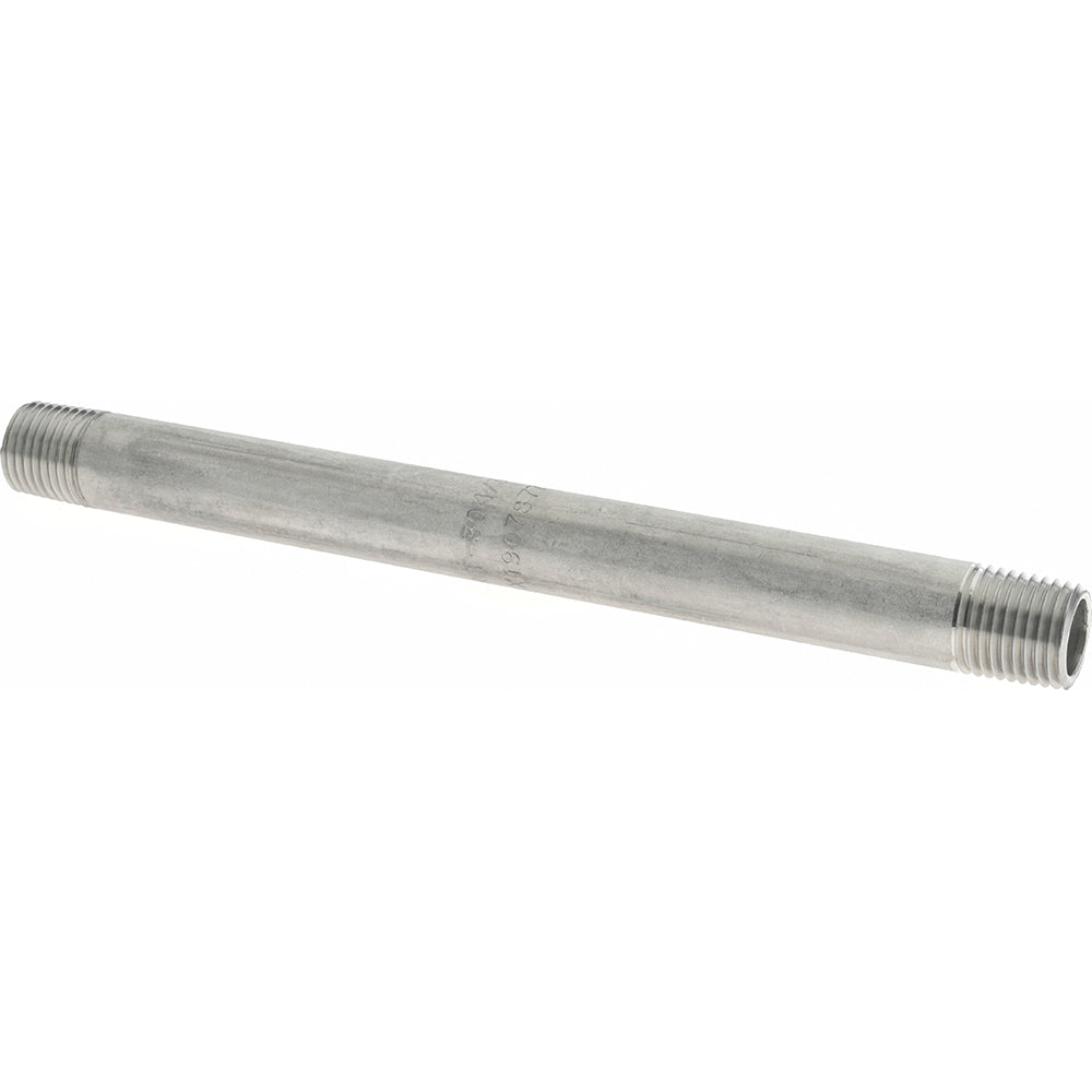 Merit Brass 4004-600 Stainless Steel Pipe Nipple 1/4" Pipe, Grade 304 & 304L
