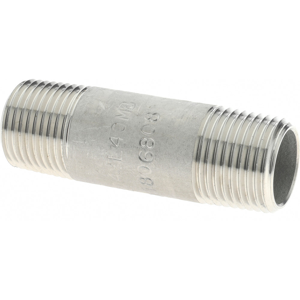 Merit Brass 4006-200 Stainless Steel Pipe Nipple 3/8" Pipe, Grade 304 & 304L