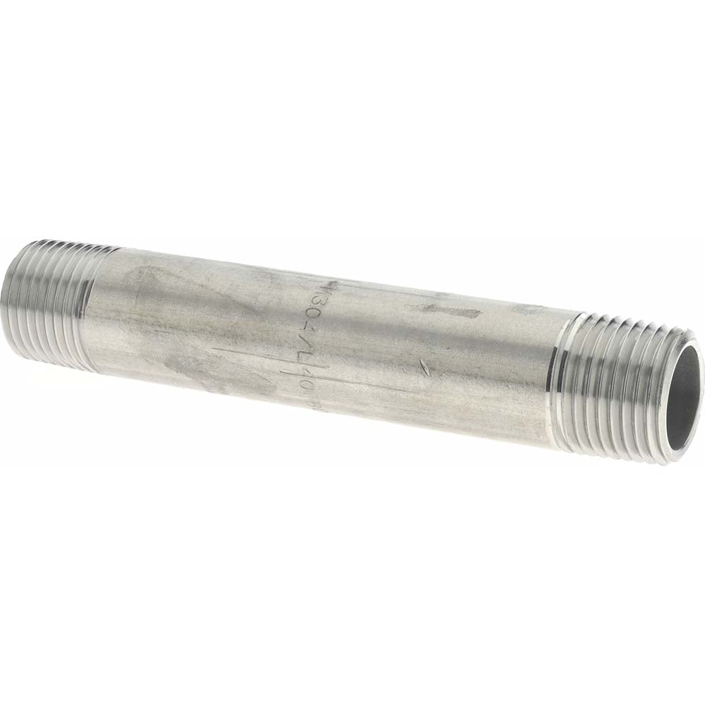 Merit Brass 4008-450 Stainless Steel Pipe Nipple 1/2" Pipe, Grade 304 & 304L
