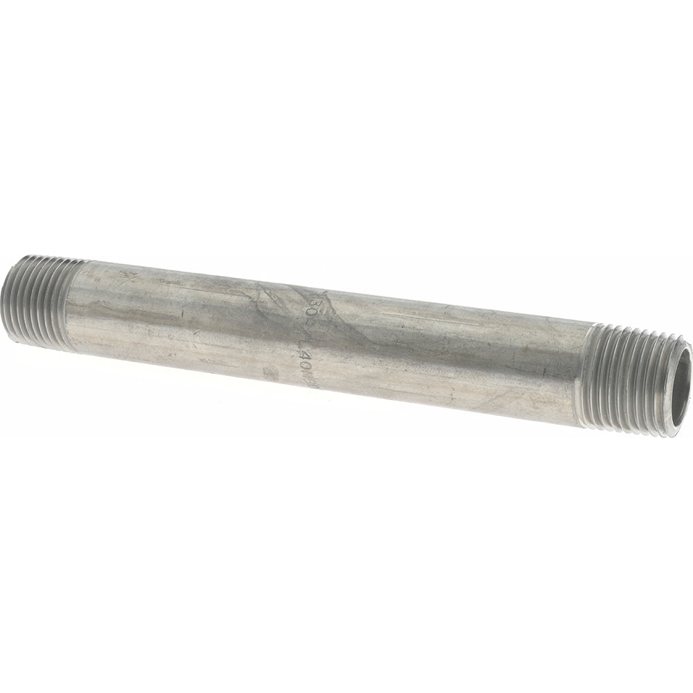 Merit Brass 4008-600 Stainless Steel Pipe Nipple 1/2" Pipe, Grade 304 & 304L