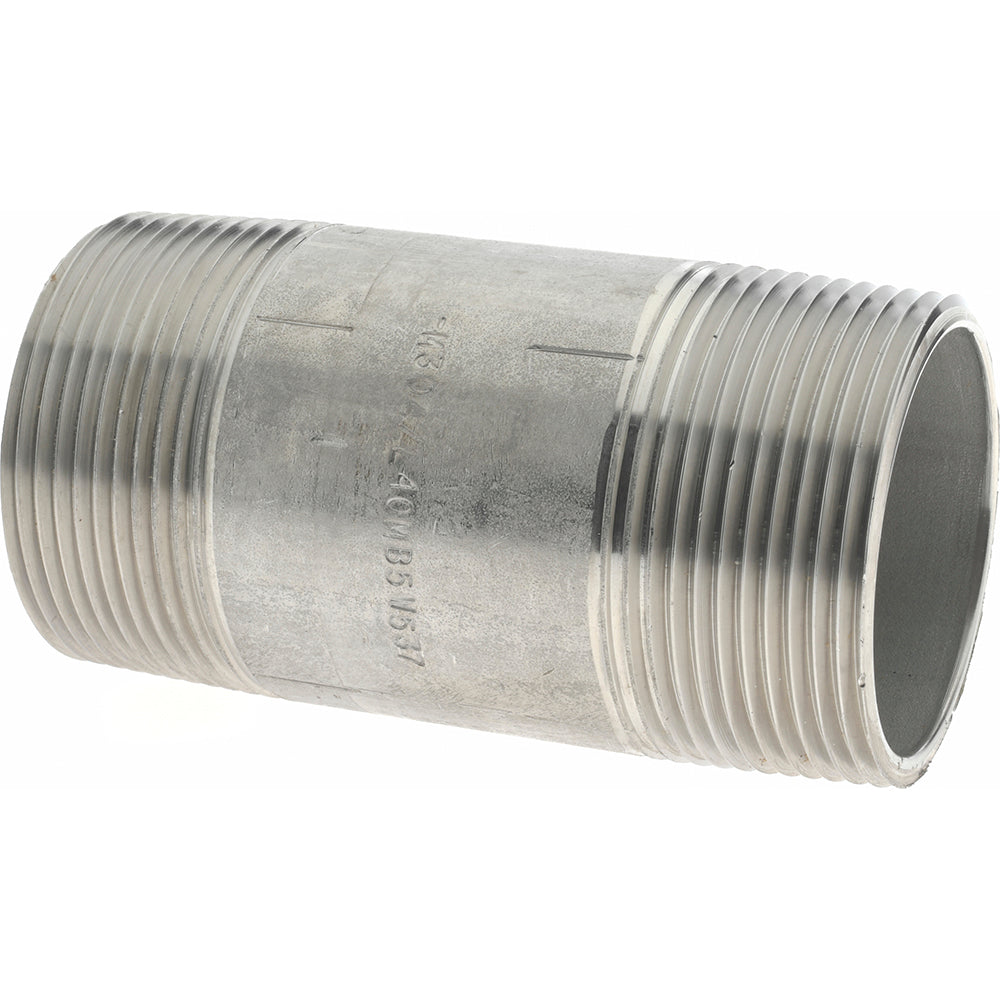 Merit Brass 4024-350 Stainless Steel Pipe Nipple 1-1/2" Pipe, Grade 304 & 304L
