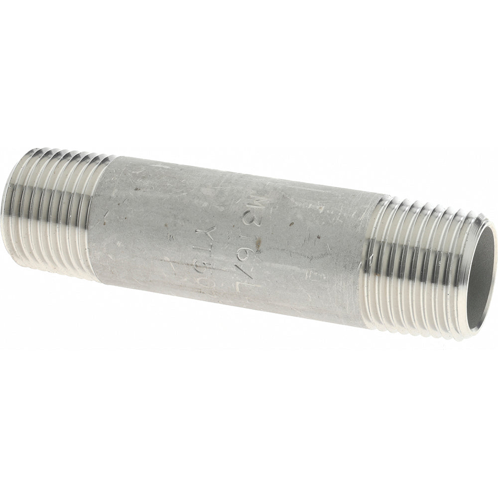 Merit Brass 6006-250 Stainless Steel Pipe Nipple 3/8" Pipe, Grade 316 & 316L