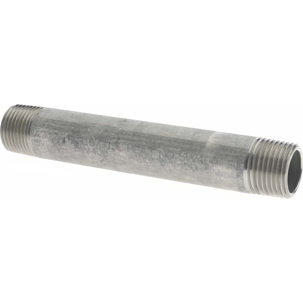 Merit Brass 6008-500 Stainless Steel Pipe Nipple 1/2" Pipe, Grade 316 & 316L