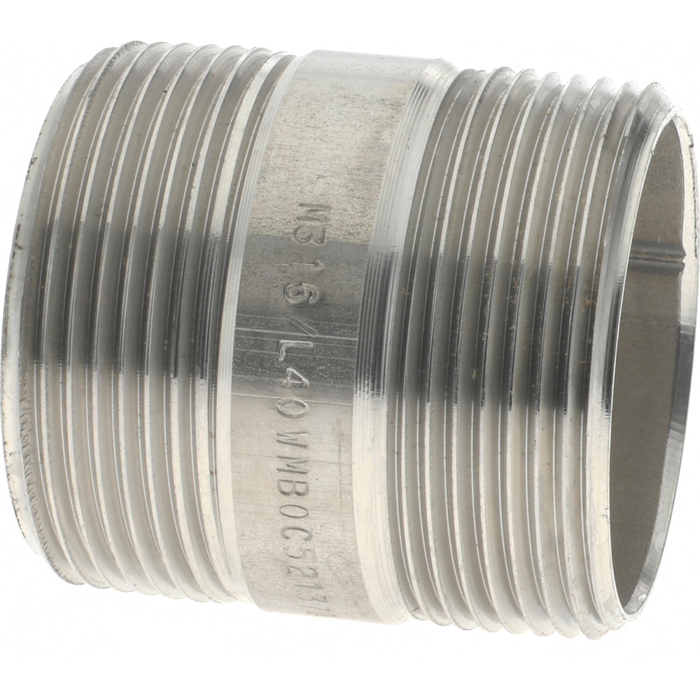 Merit Brass 6024-200 Stainless Steel Pipe Nipple 1-1/2" Pipe, Grade 316 & 316L