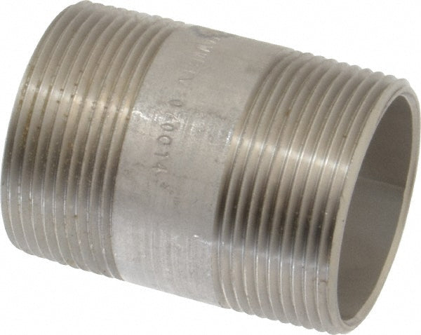 Merit Brass 6024-250 Stainless Steel Pipe Nipple 1-1/2" Pipe, Grade 316 & 316L