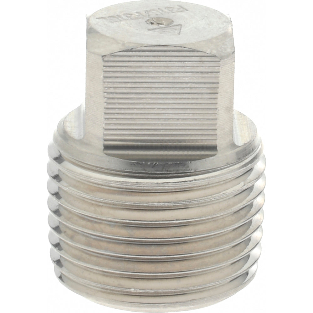 Merit Brass 3617DA-06 Pipe Square Head Plug 3/8", 316 & 316L Stainless Steel